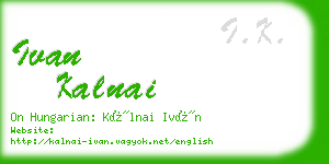 ivan kalnai business card
